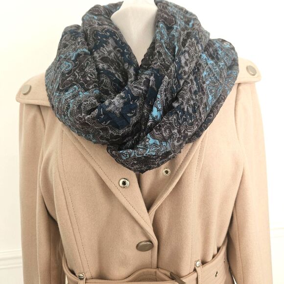 VAN HEUSEN Blue Gray Multicolored Classic Paisley Scarf Large 38" x 77" - Picture 1 of 11